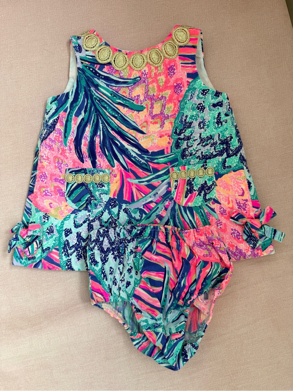 Two dresses Lilly Pulitzer Multicolor Pineapple Print mommy and me set!